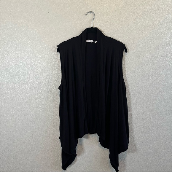 Athleta Open Front Sleeveless Wrap Cardigan Vest Black Medium - Picture 3 of 8